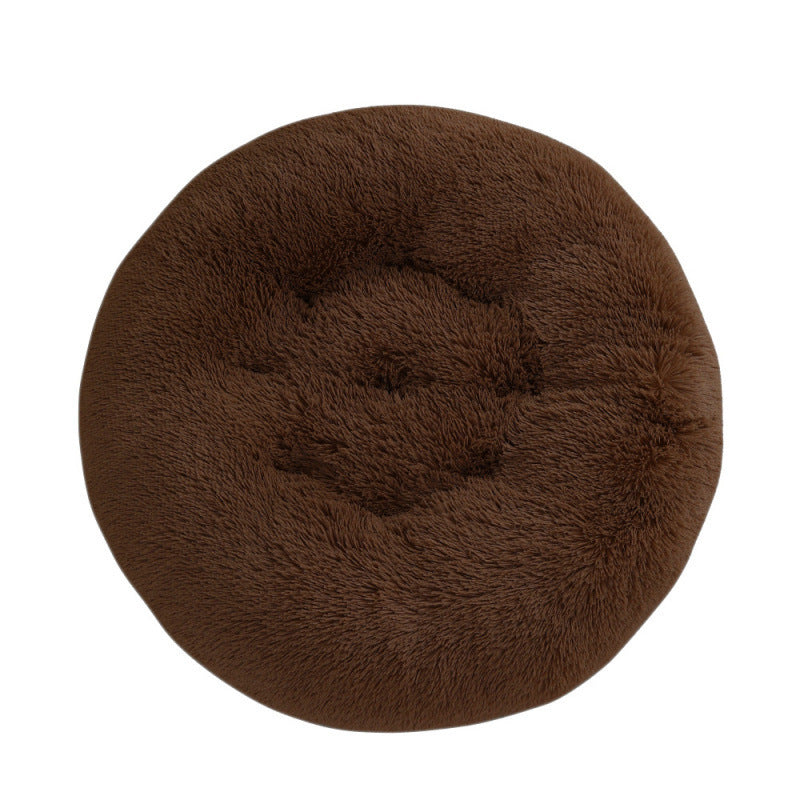 Round Pet Mat Dog Bed Plush Warm Sleep Dog Bed Cathouse Doghouse