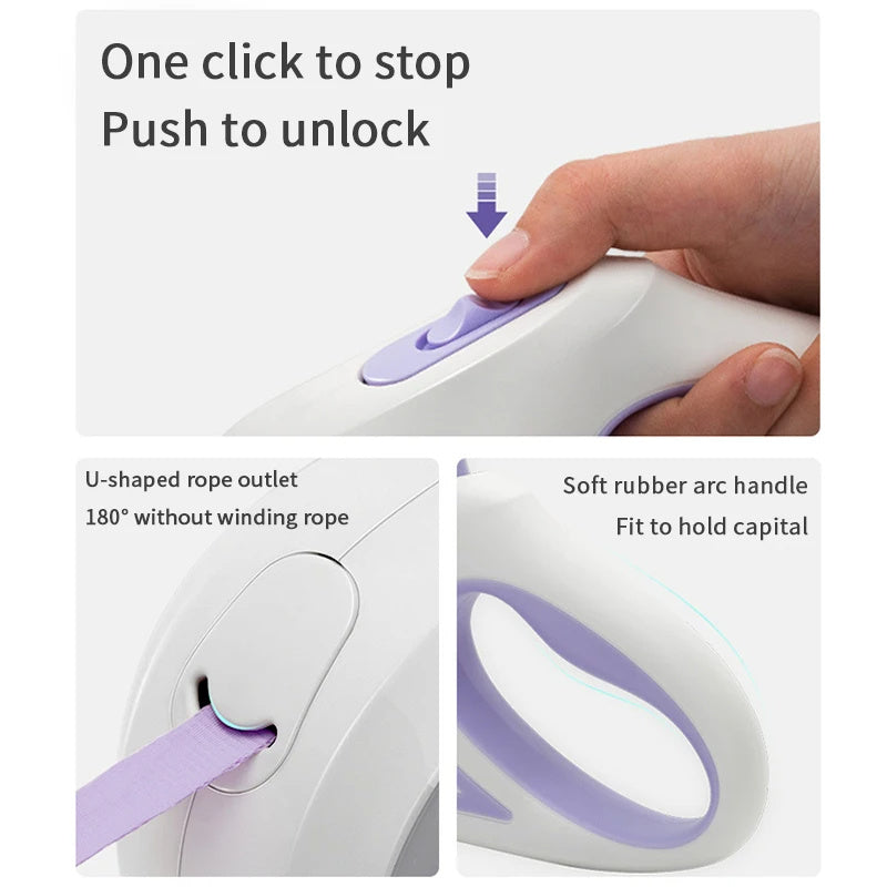 3 And 5M Dog Leash Light Retractable Pet Leads