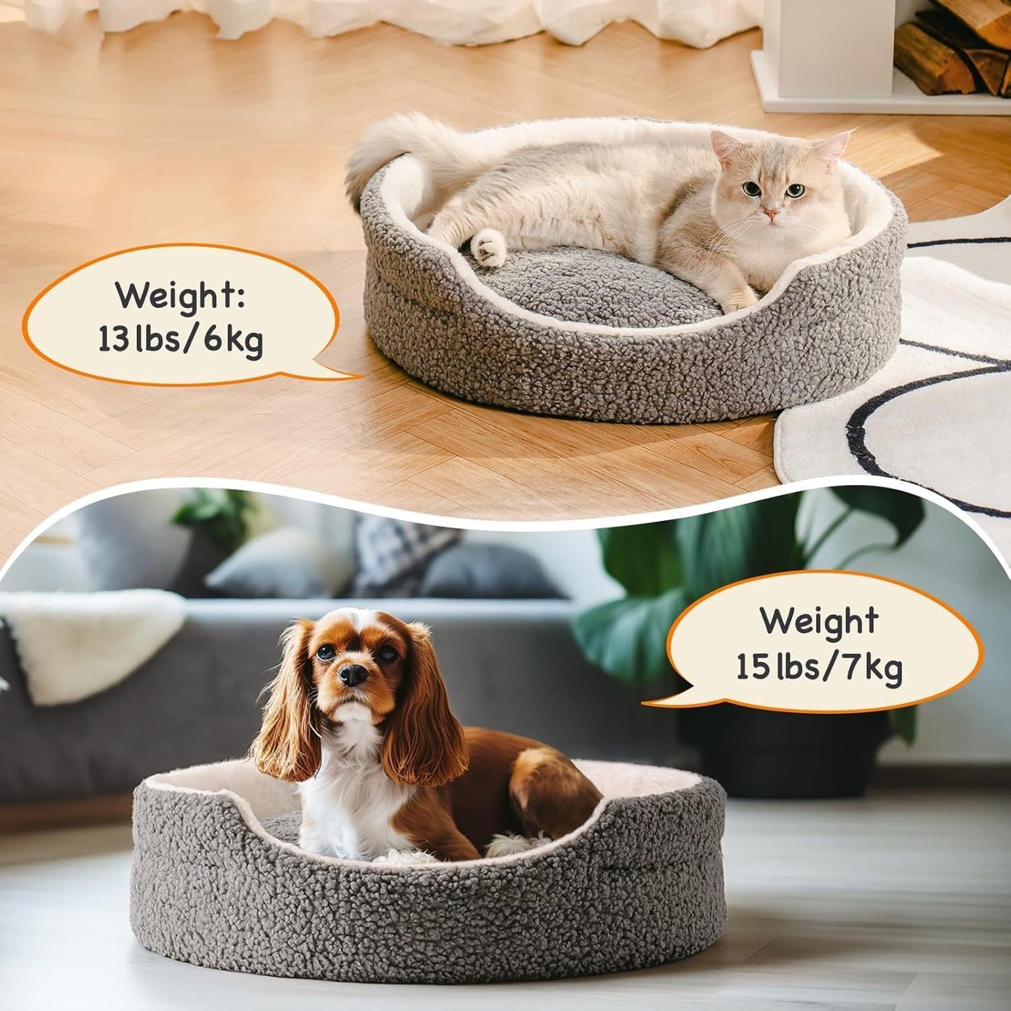 Mewoo Washable Pet Bed For Small Dogs & Cats