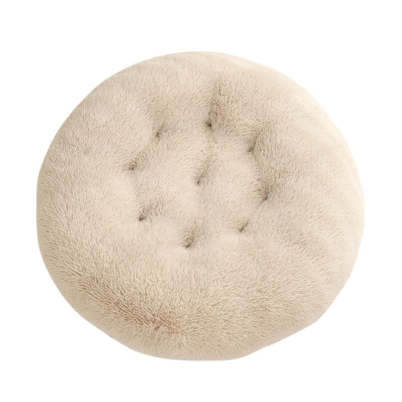 Round Pet Mat Dog Bed Plush Warm Sleep Dog Bed Cathouse Doghouse