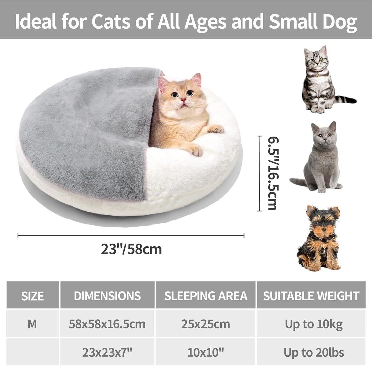 MEWOOFUN Enclosed Cat Bed Cave