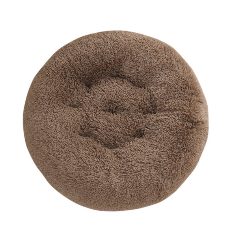 Round Pet Mat Dog Bed Plush Warm Sleep Dog Bed Cathouse Doghouse