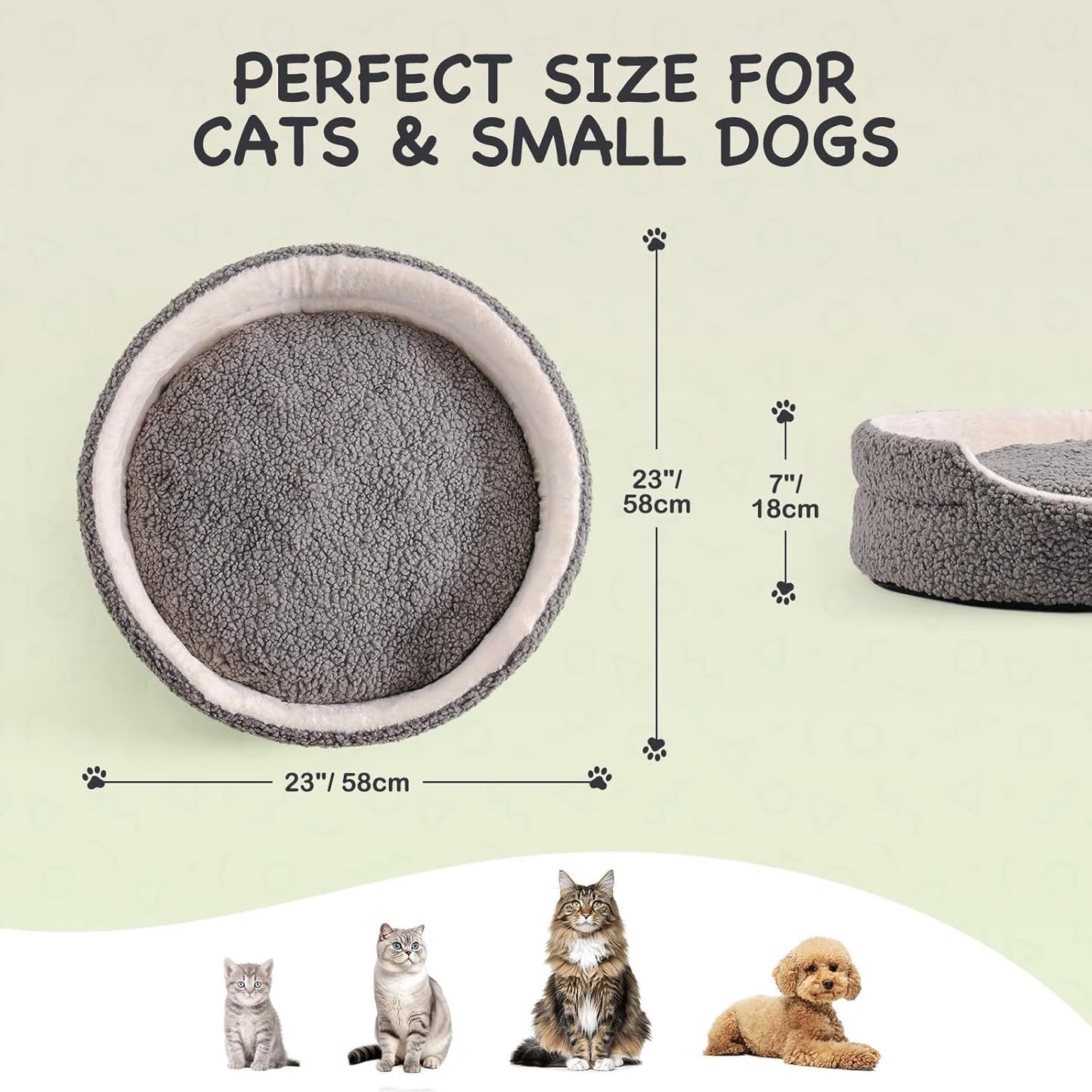Mewoo Washable Pet Bed For Small Dogs & Cats