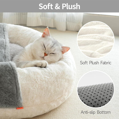 MEWOOFUN Enclosed Cat Bed Cave